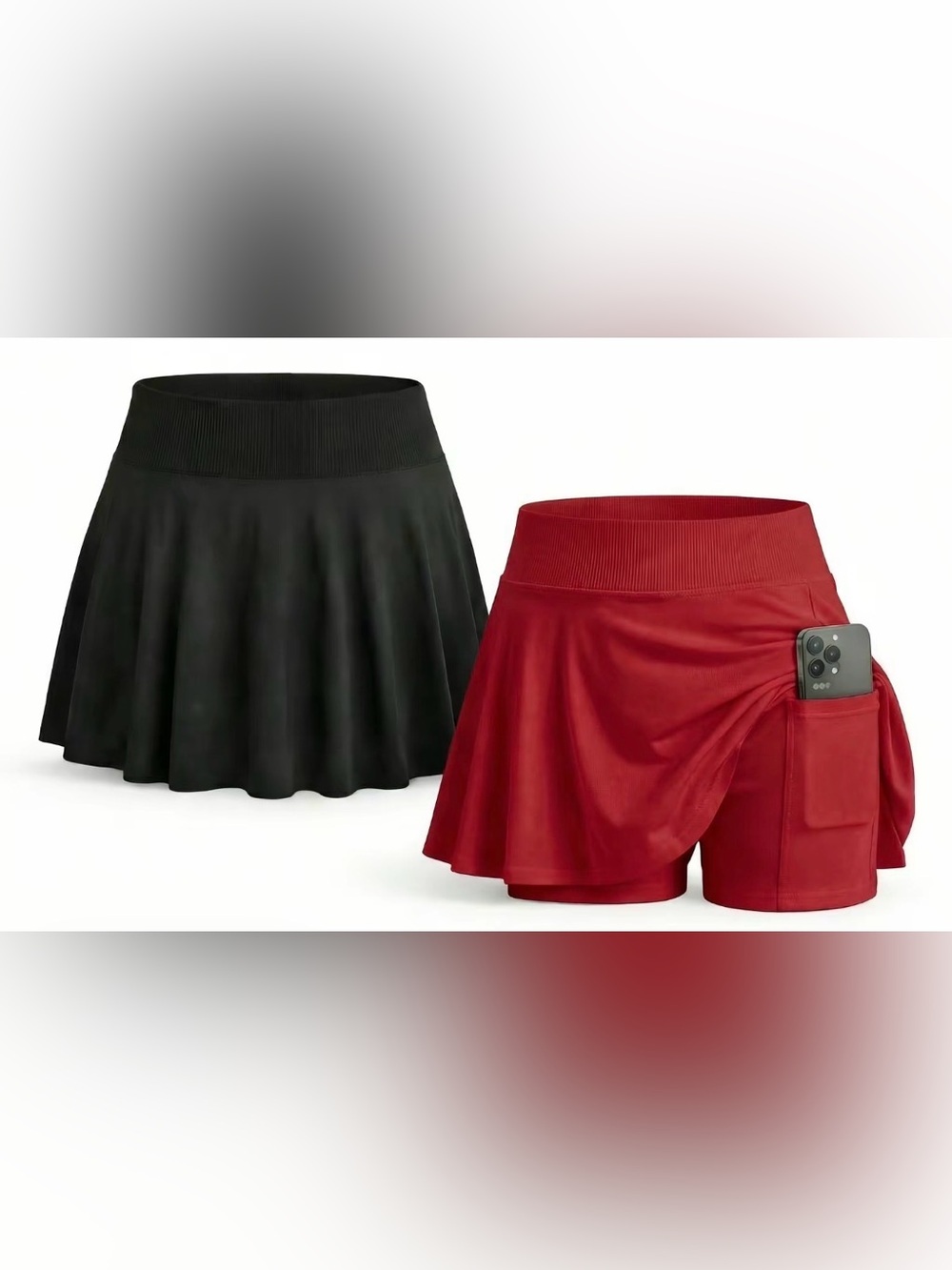 Women’s 2-Pack Pleated High Waisted Tennis Golf Skirt (M)